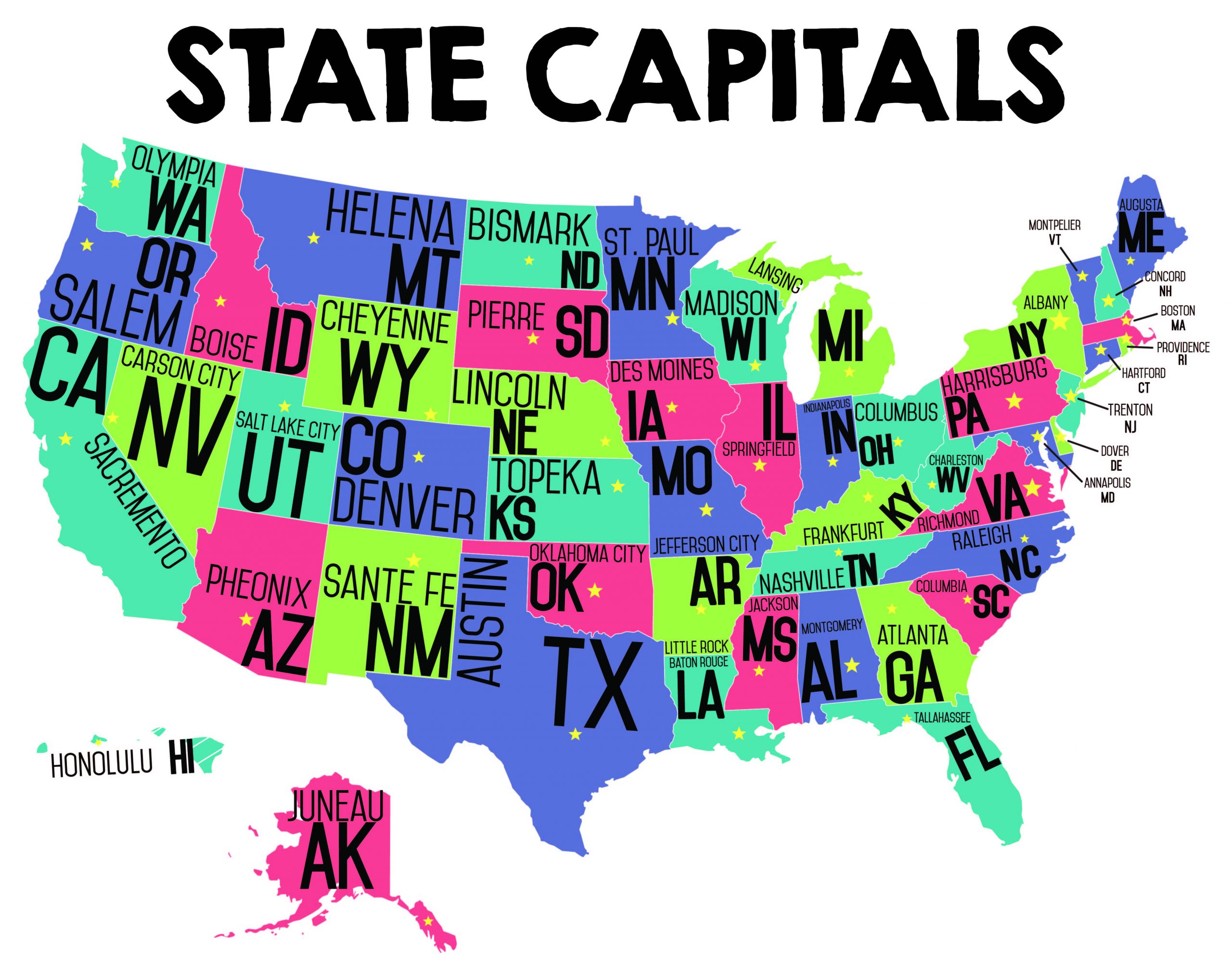 State Capitols Map (2812SS-NW) – Creative Services E-Store