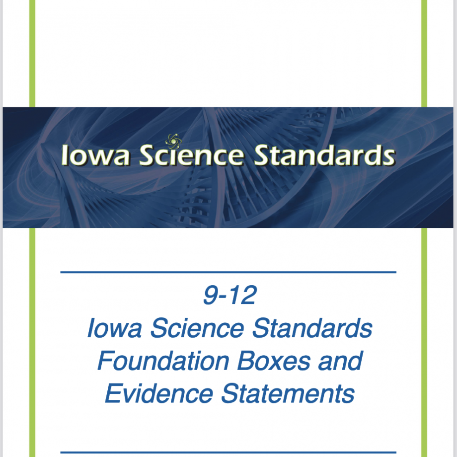 Iowa core standards science 9 12 1806er de creative services e store