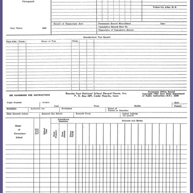 Universal Permanent Record Card (1801ER-GW) – Creative Services E-Store