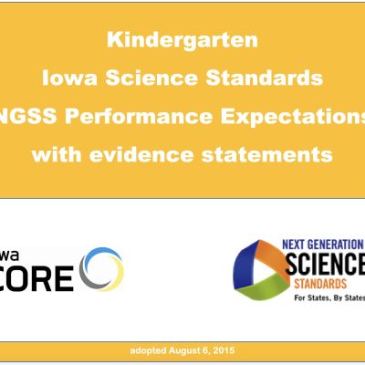 Kindergarten Iowa Science Standards