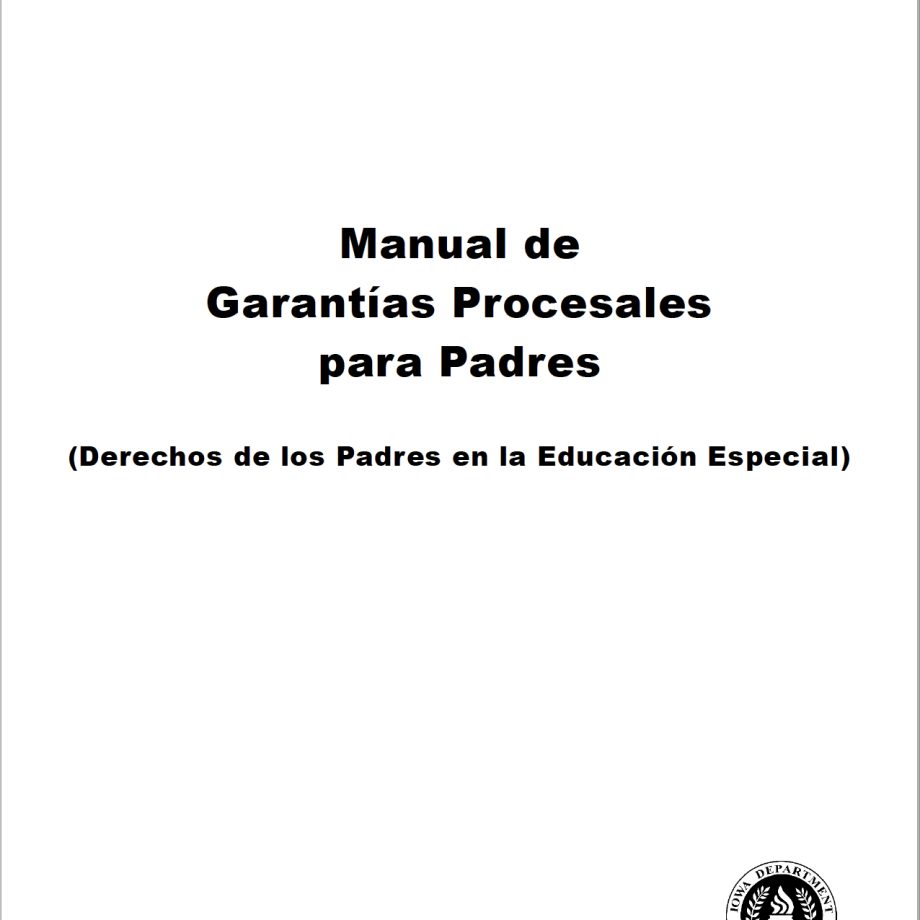 Procedural Safeguards Manual Rights of Parents of Students with